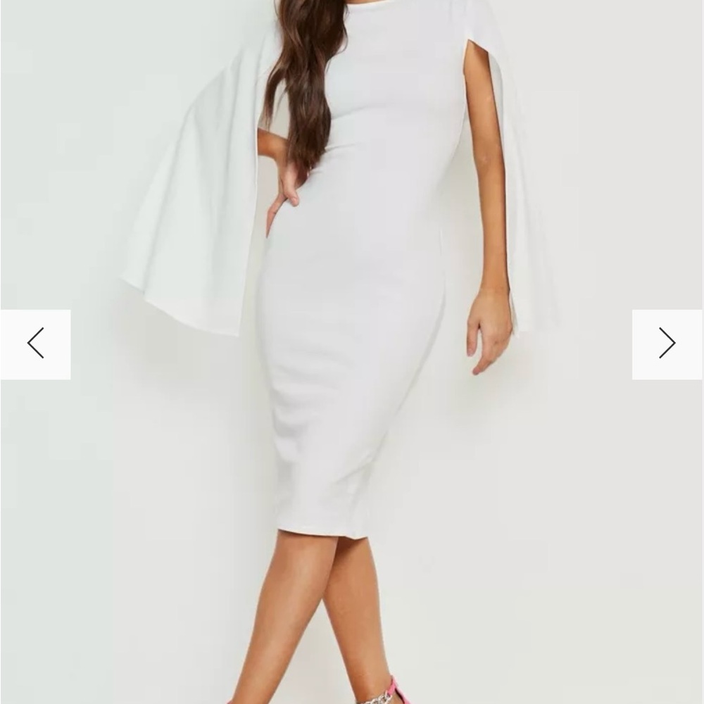 Boohoo White Sheath Sleeveless Dress